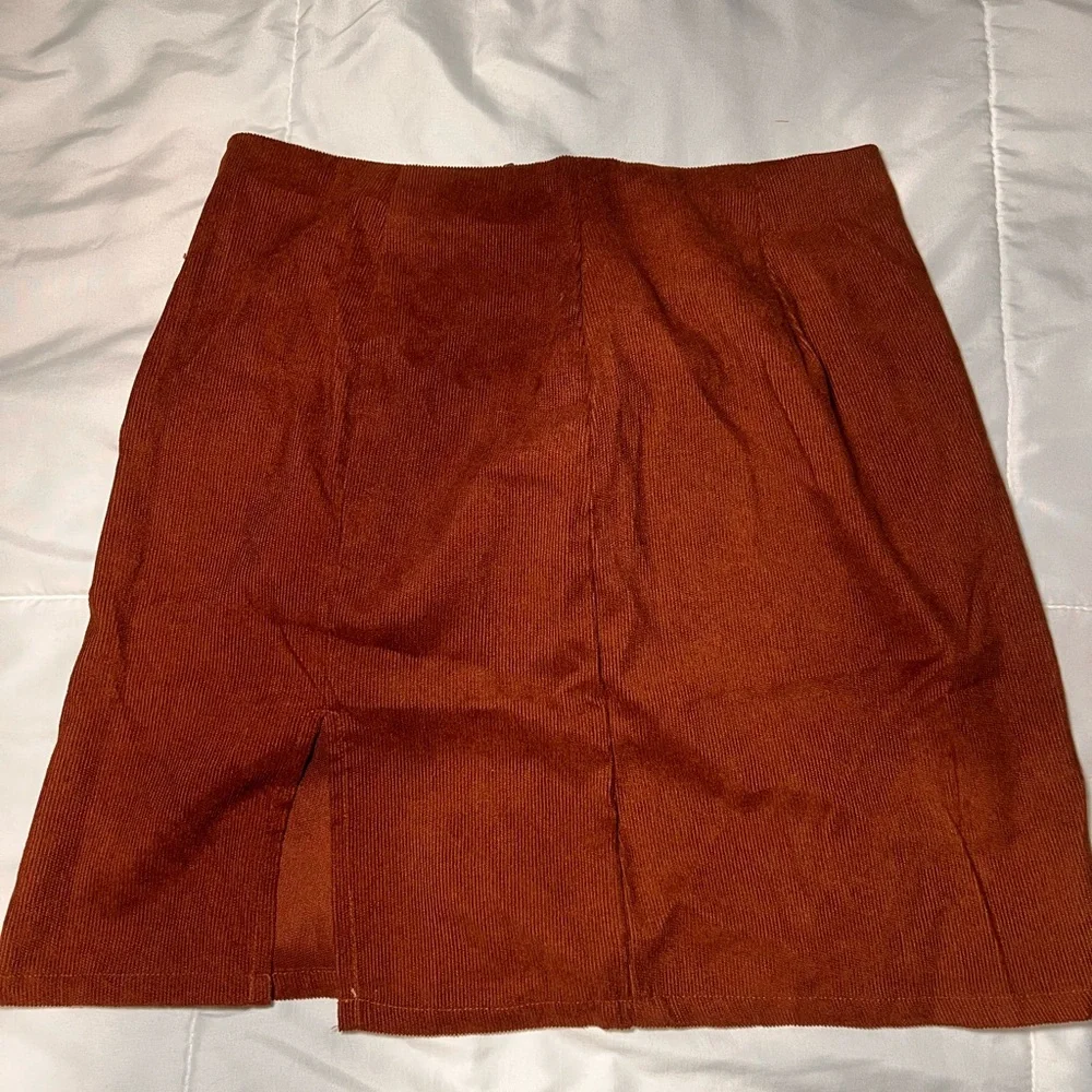 SHEIN Red A-Line Mini Skirt with Slit for Cocktail - Picture 1 of 3